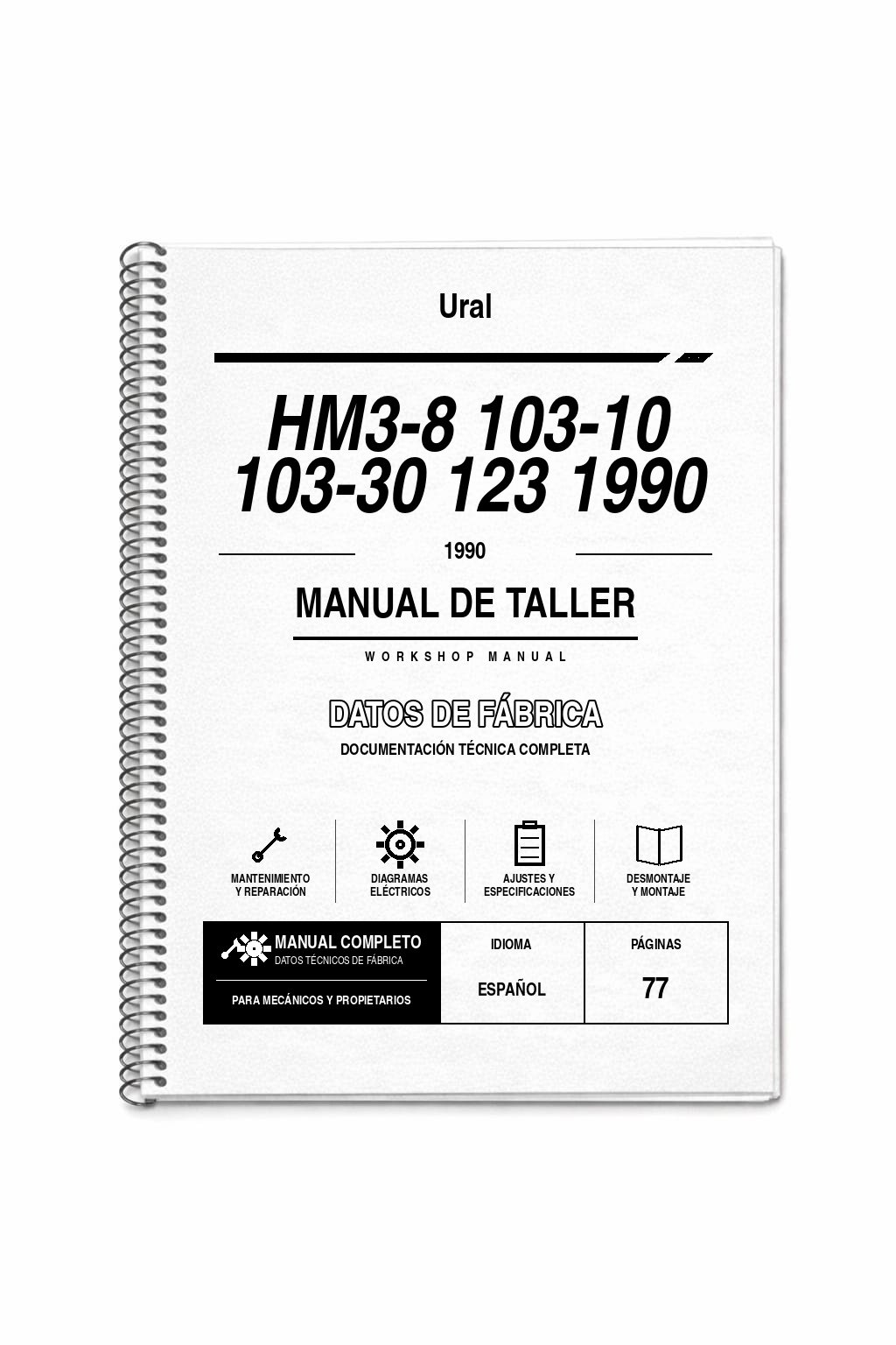 Portada de Manual de Taller Ural HM3-8 103-10 103-30 123 1990