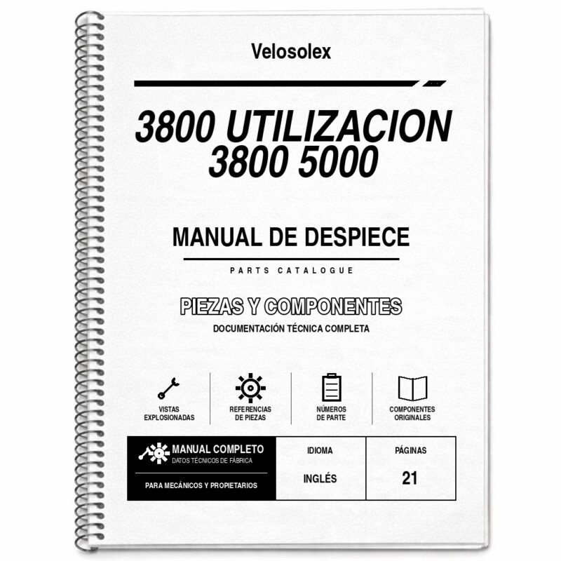 Portada de Despiece Velosolex 3800 Utilizacion 3800 5000