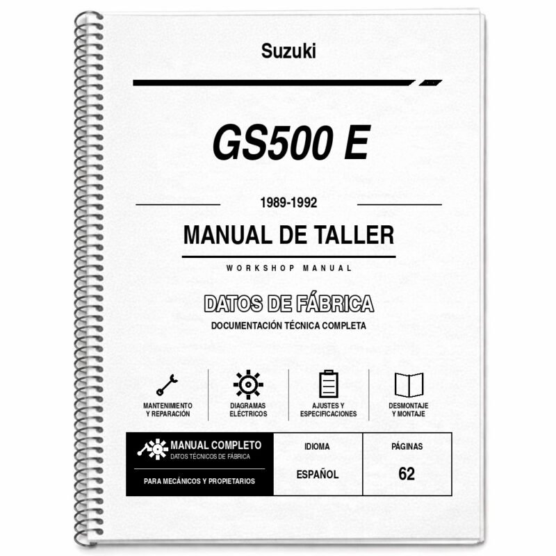 Portada de Manual de Taller Suzuki GS500 e (1989-1992)