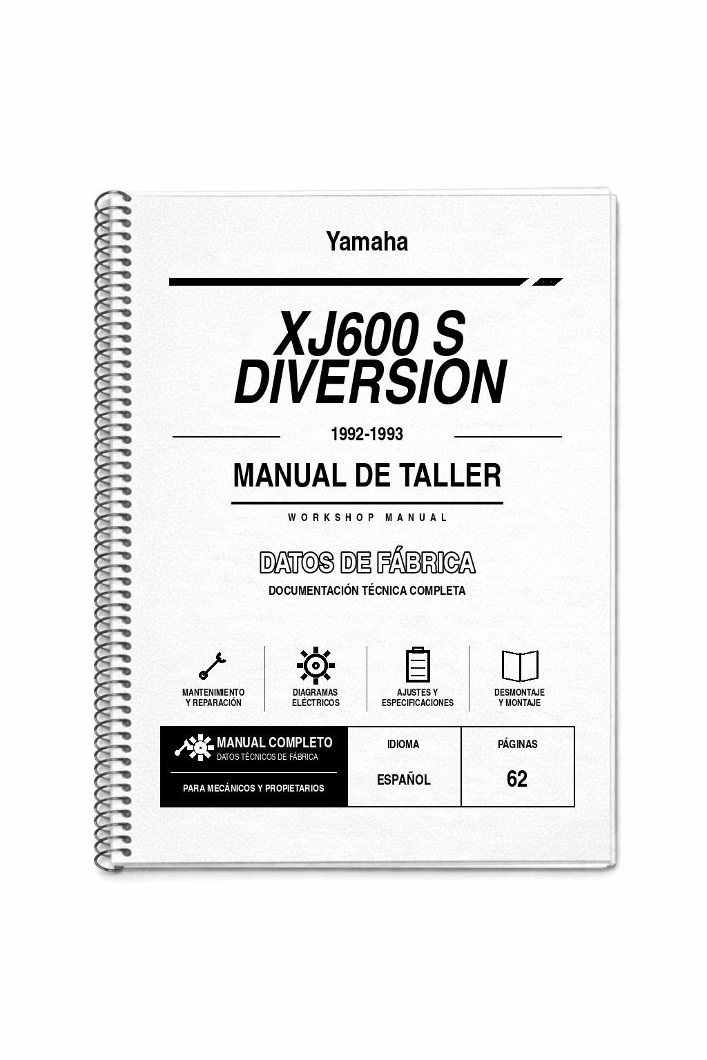 Portada de Manual de Taller Yamaha XJ600 S Diversion (1992-1993)