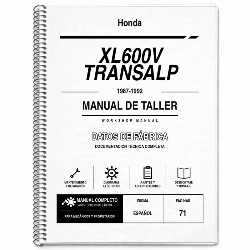 Portada de Manual de Taller Honda XL600V Transalp (1987-1992)