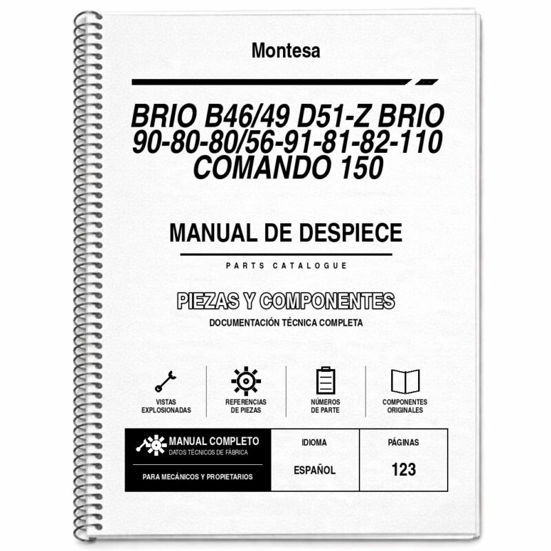Portada de Despiece Montesa Brio B46/49 D51-Z Brio 90-80-80/56-91-81-82-110 Comando 150