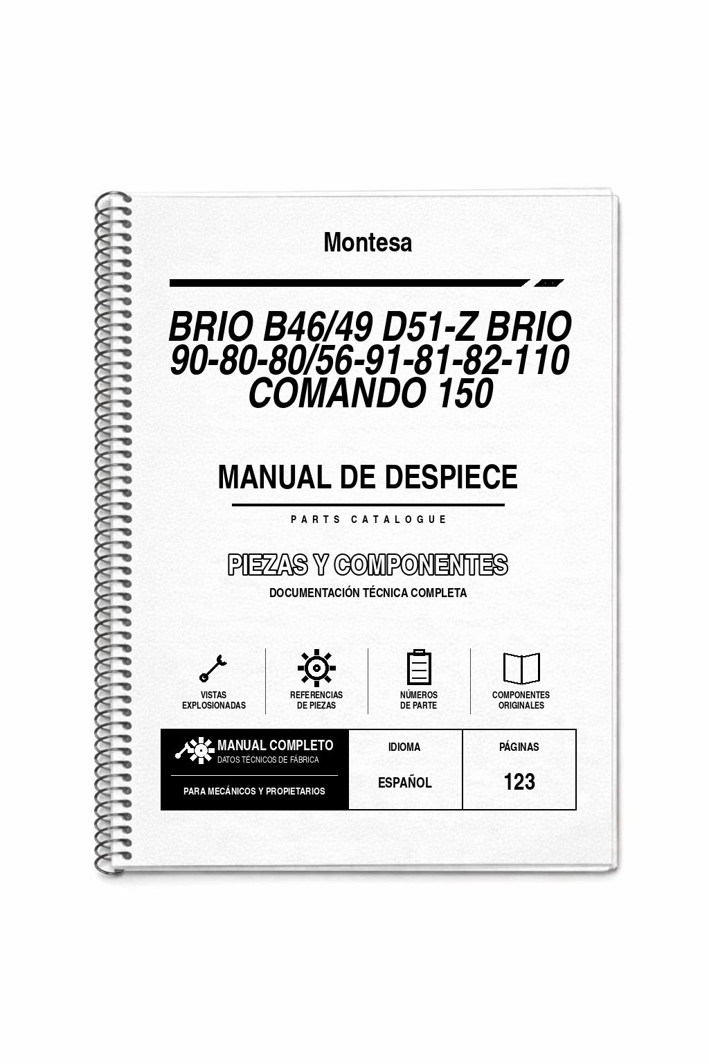 Portada de Despiece Montesa Brio B46/49 D51-Z Brio 90-80-80/56-91-81-82-110 Comando 150