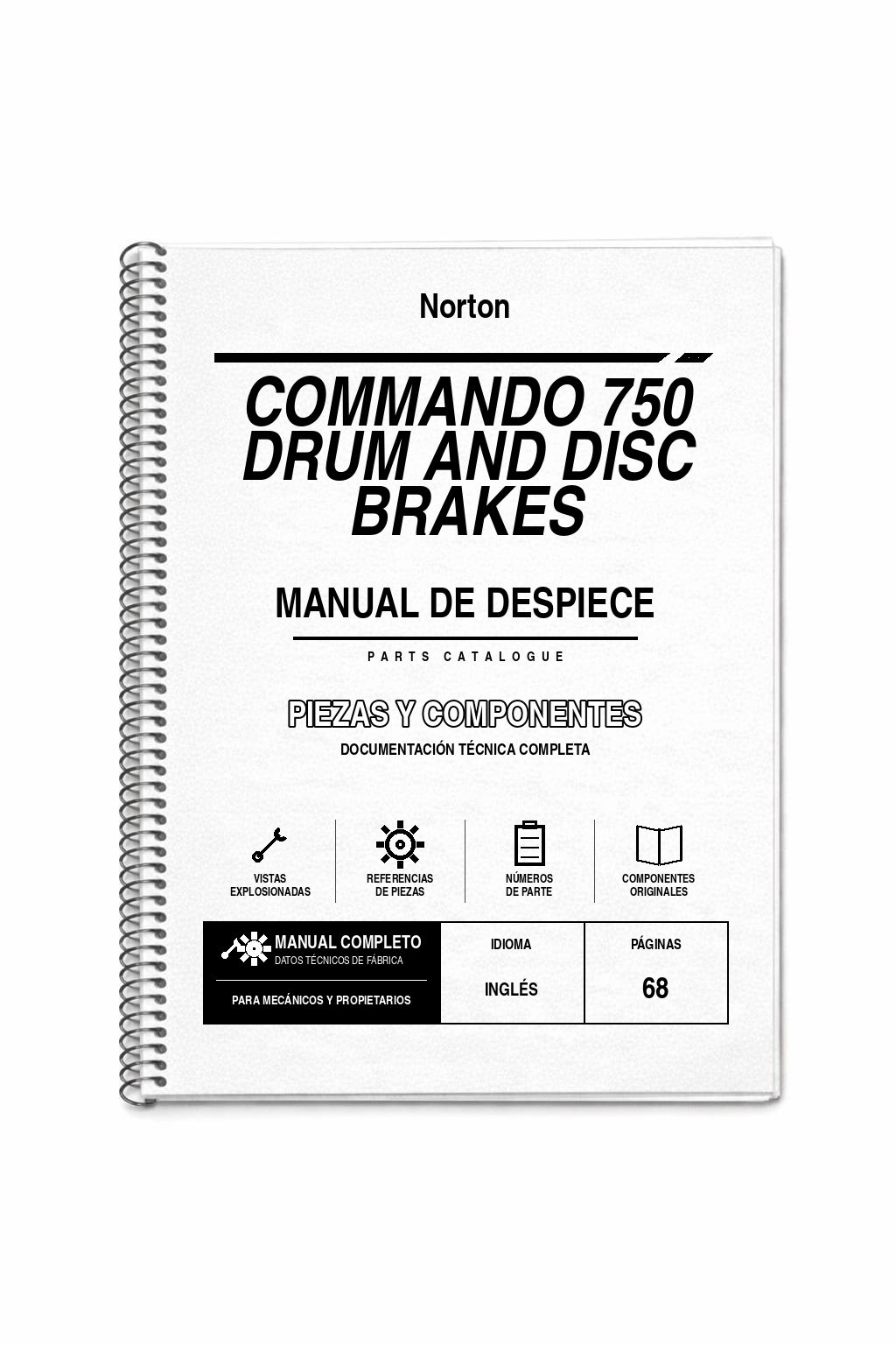 Portada de Despiece Norton Commando 750 DRUM and DISC Brakes