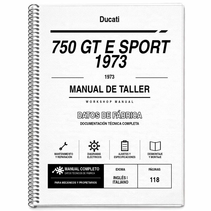 Portada de Manual de Taller Ducati 750 GT e Sport 1973