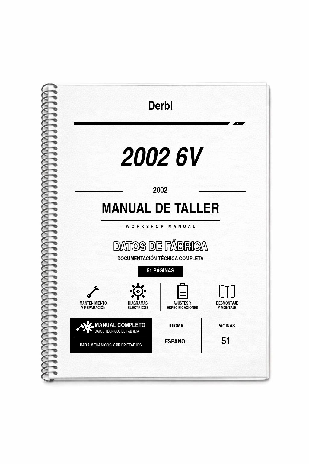 Portada de Manual de Taller Derbi 2002 6V (51 páginas)