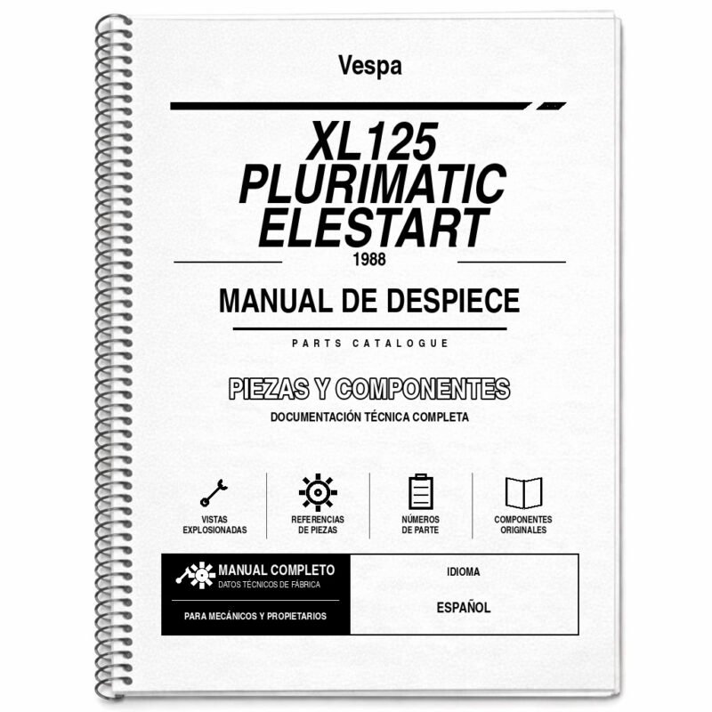 Portada de Despiece Vespa XL125 Plurimatic Elestart (1988)