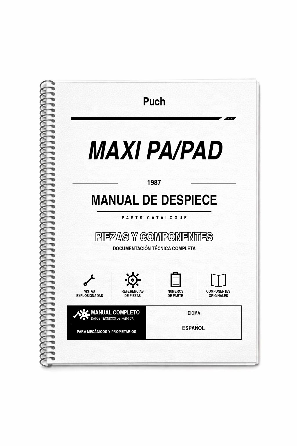 Portada de Despiece Puch MAXI PA/PAD (1987)