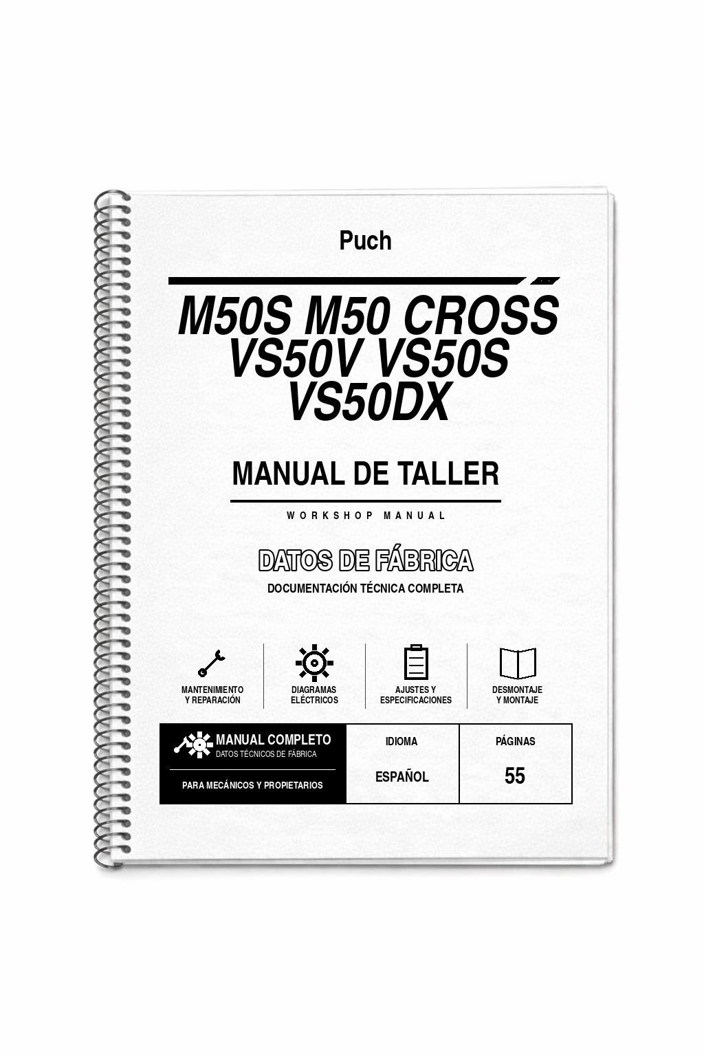Portada de Manual de Taller Puch M50S M50 Cross VS50V VS50S VS50DX