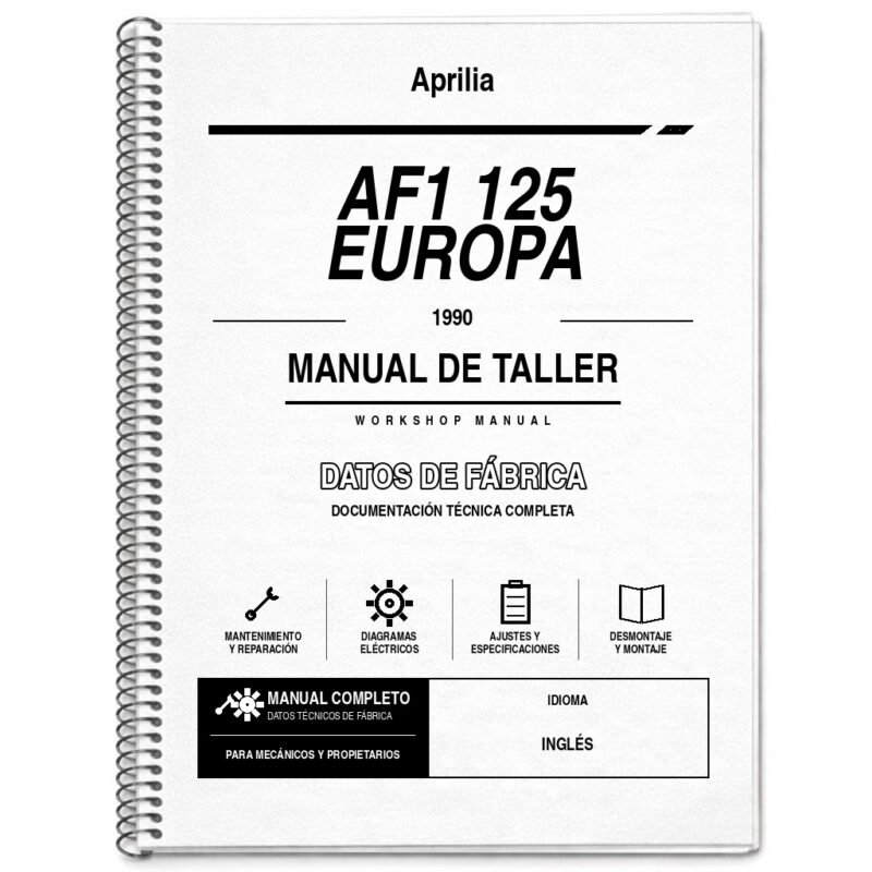 Portada de Manual de Taller Aprilia AF1 125 Europa (1990)