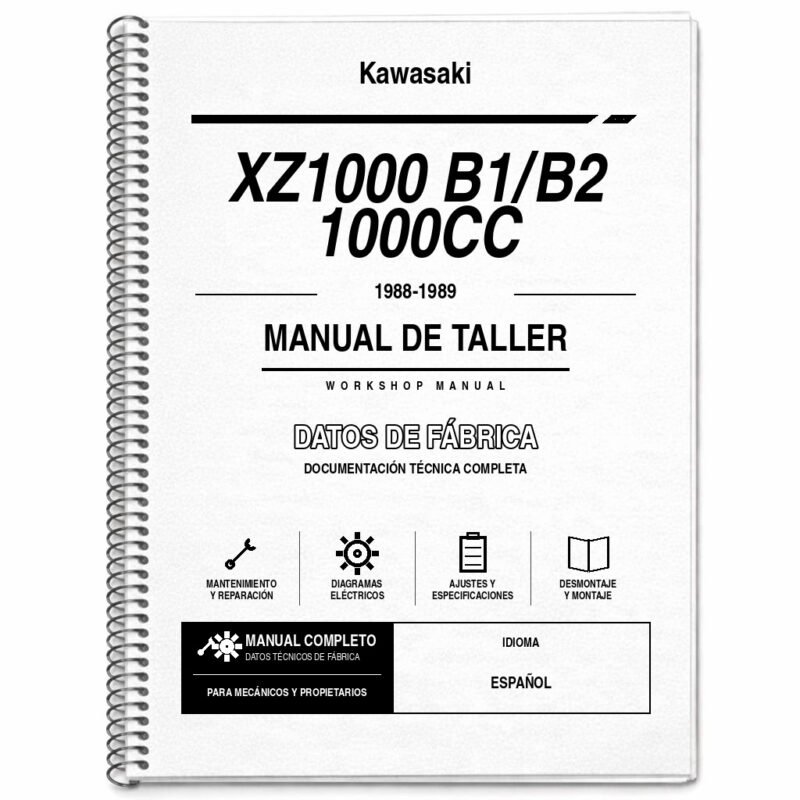 Portada de Manual de Taller Kawasaki XZ1000 B1/B2 1000CC (1988-1989)