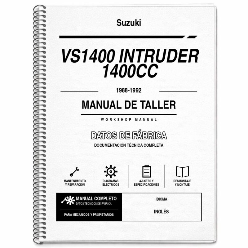 Portada de Manual de Taller Suzuki VS1400 Intruder 1400CC (1988-1992)