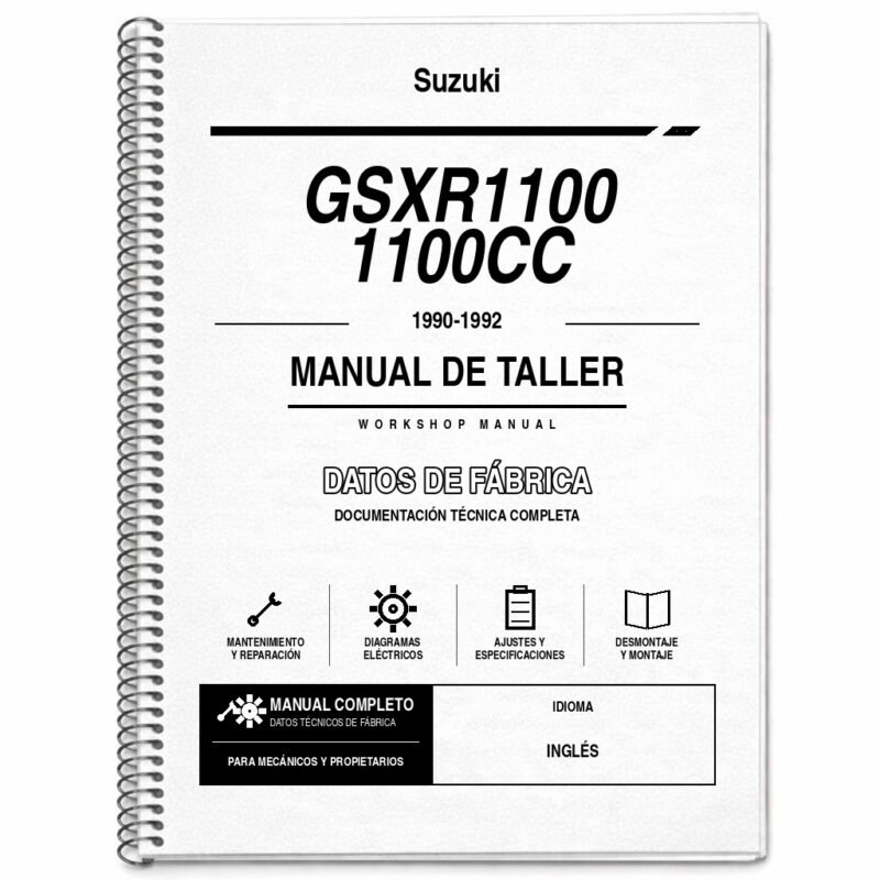 Portada de Manual de Taller Suzuki GSXR1100 1100CC (1990-1992)