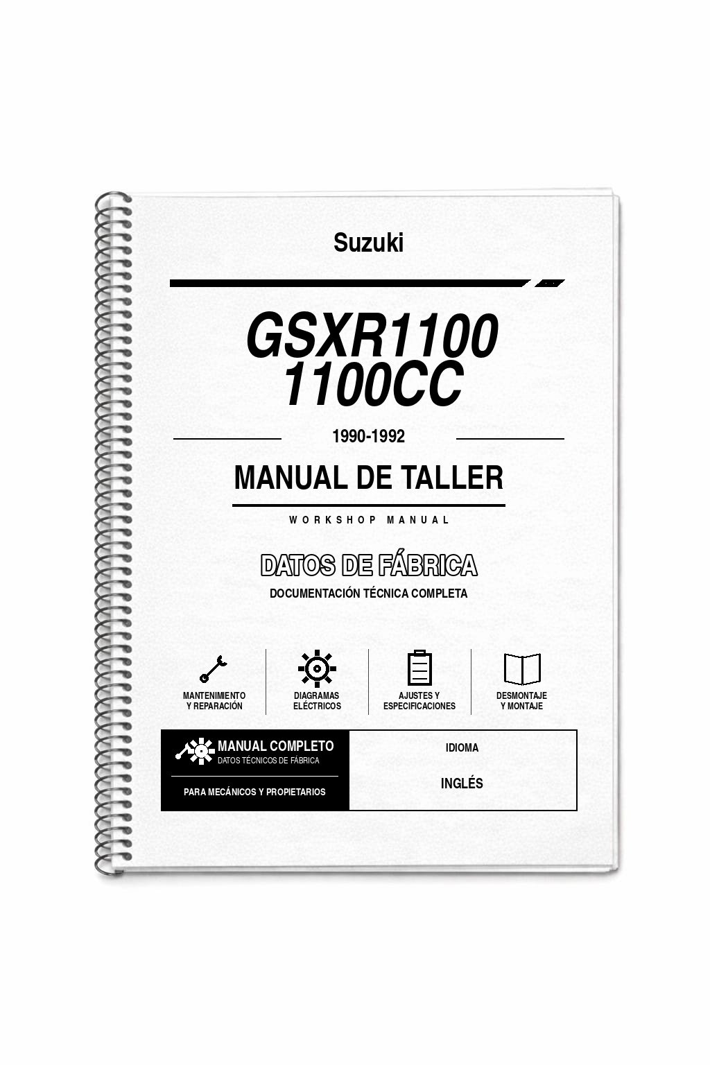 Portada de Manual de Taller Suzuki GSXR1100 1100CC (1990-1992)