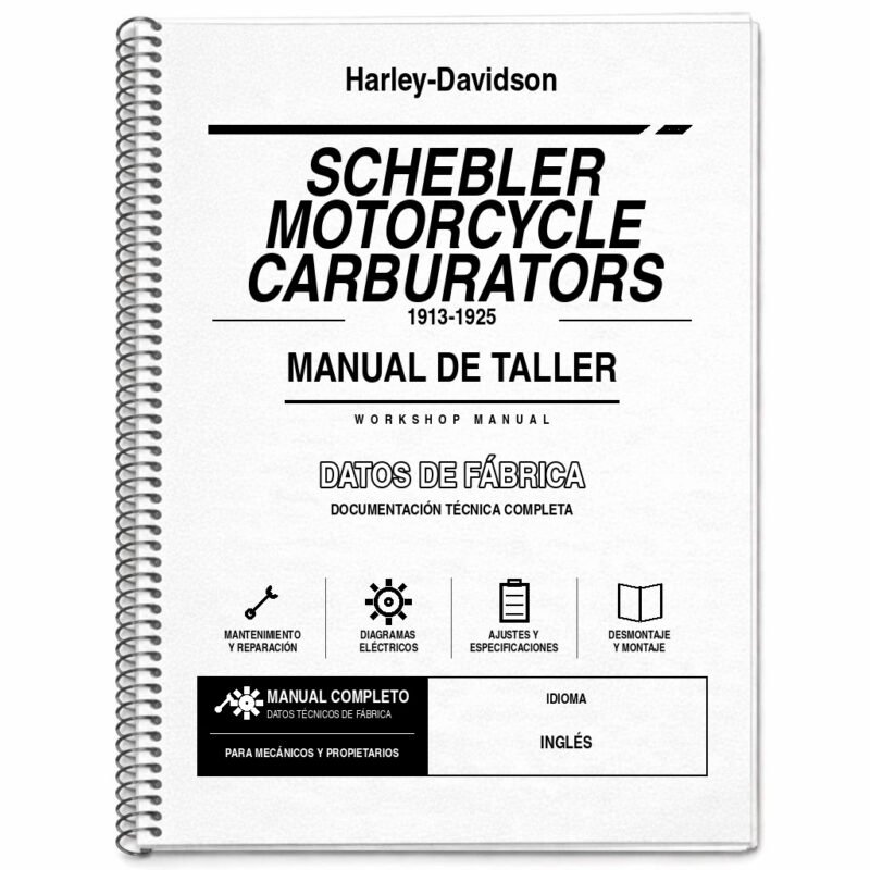 Portada de Manual de Taller Harley-Davidson Schebler Motorcycle Carburators (1913-1925)