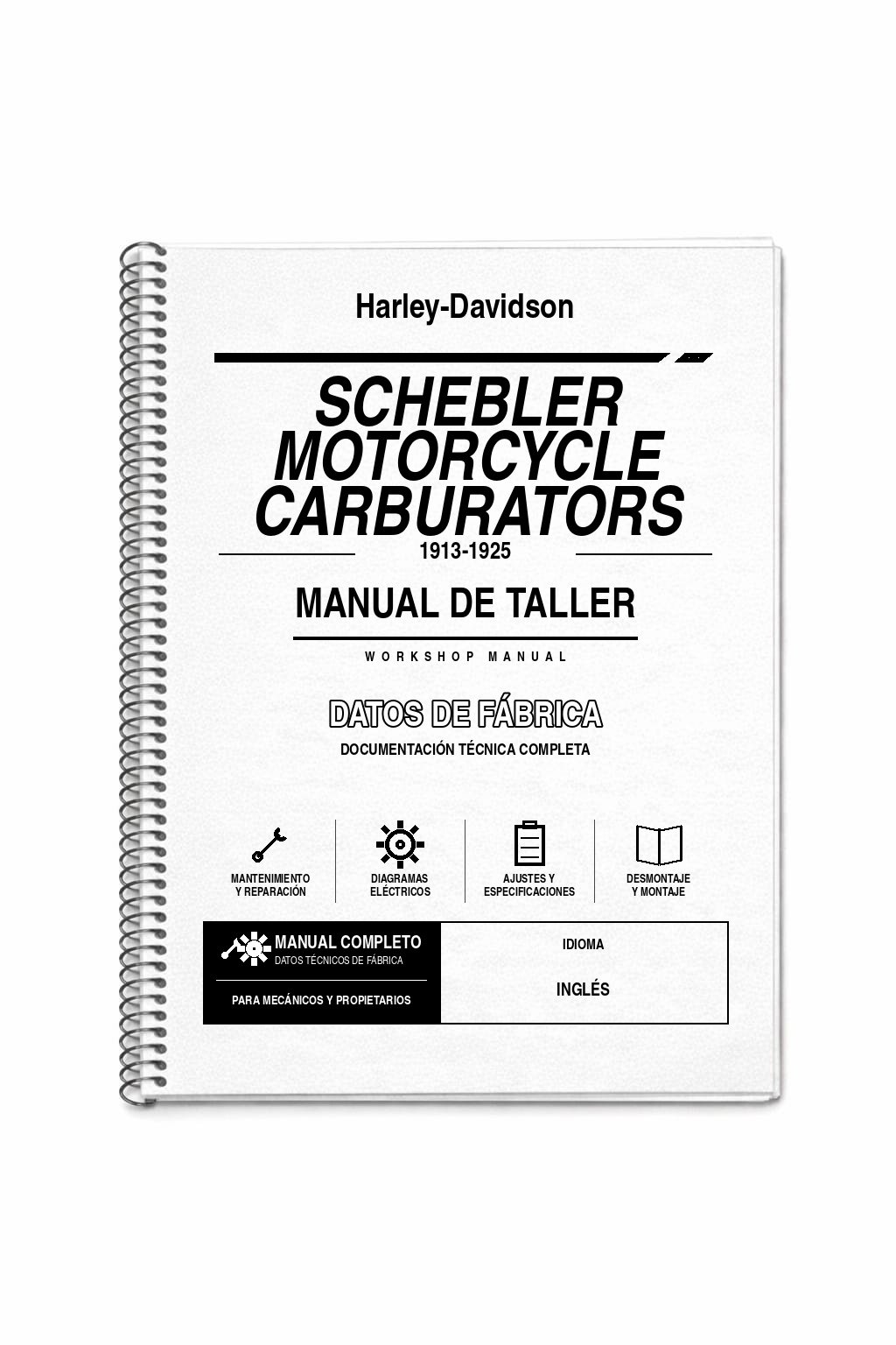 Portada de Manual de Taller Harley-Davidson Schebler Motorcycle Carburators (1913-1925)
