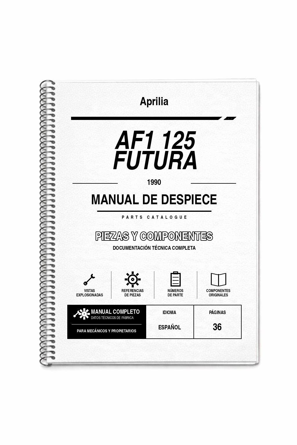 Portada de Despiece Aprilia AF1 125 Futura (1990)