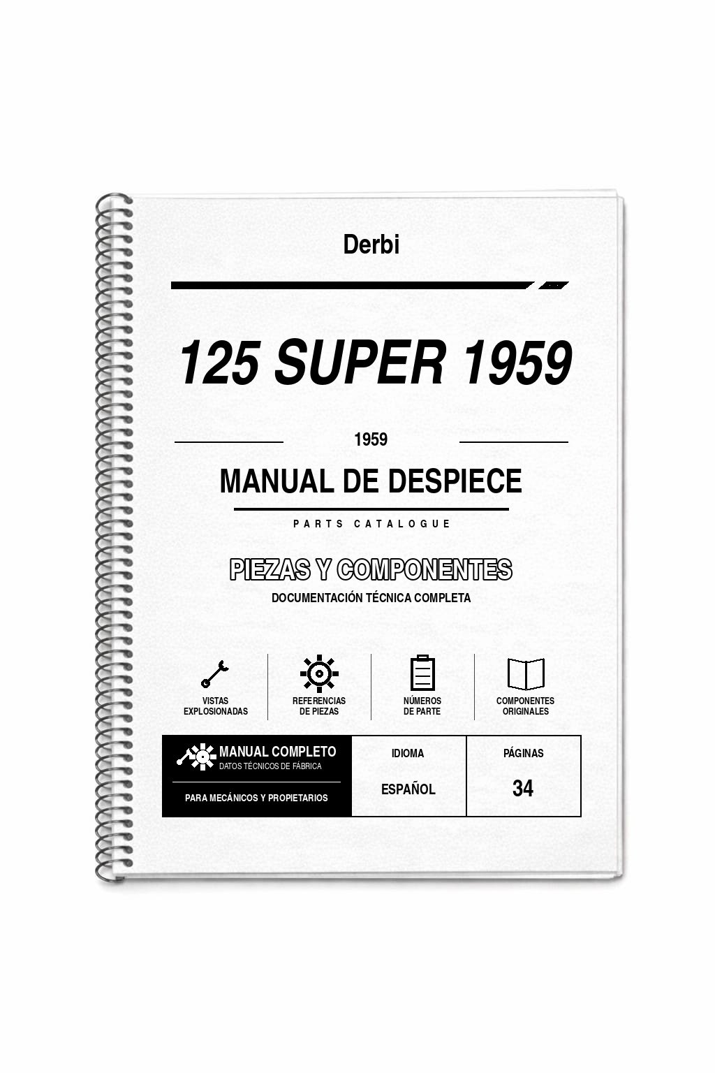 Portada de Despiece Derbi 125 Super 1959
