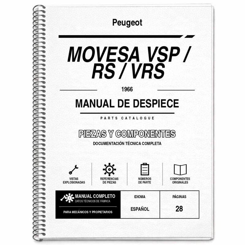 Portada de Despiece Peugeot Movesa VSP / RS / VRS (1966)