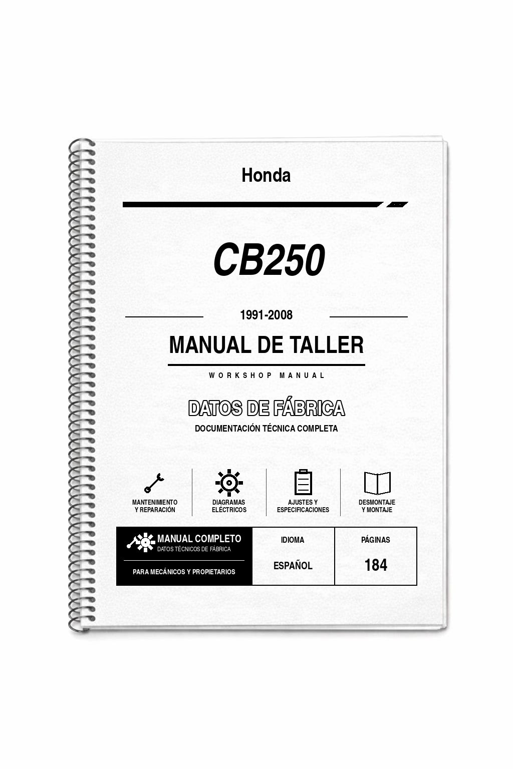 Portada de Manual de Taller Honda CB250 (1991-2008)