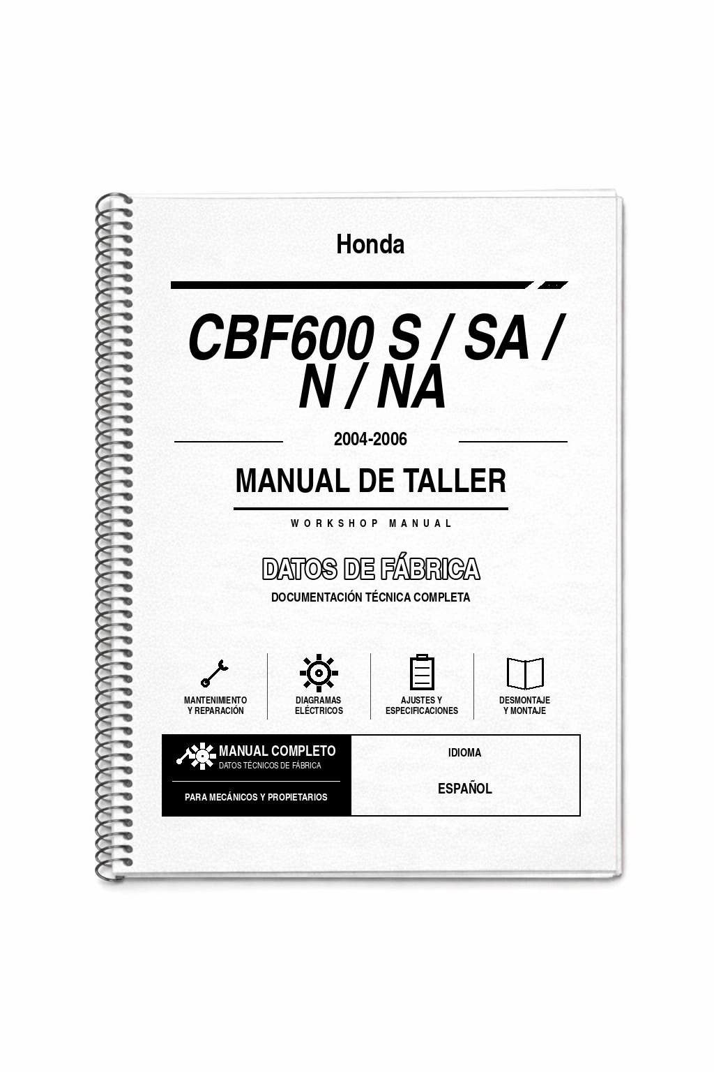 Portada de Manual de Taller Honda CBF600 S / SA / N / NA (2004-2006)