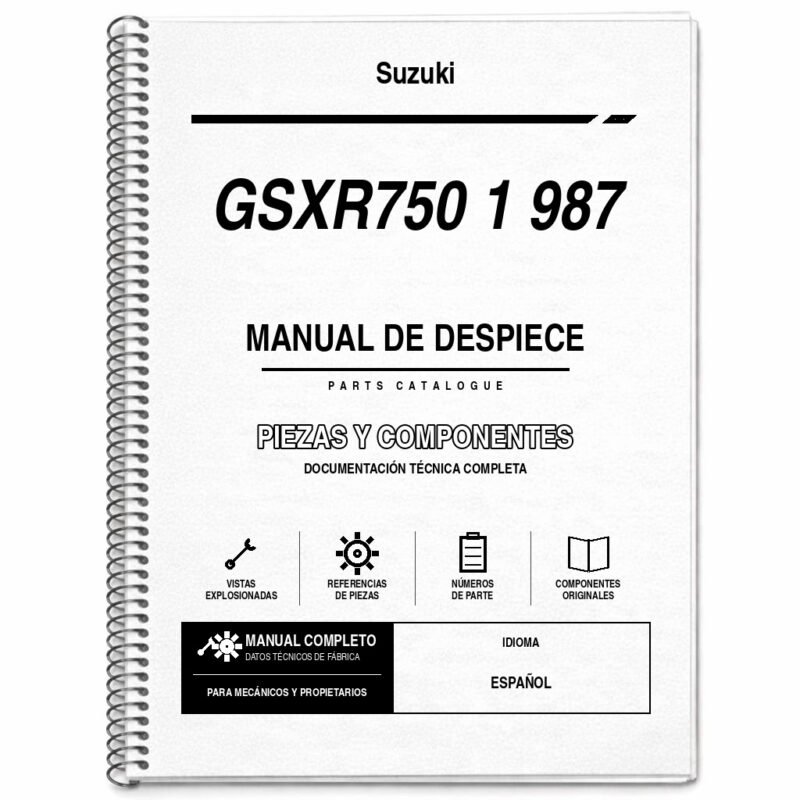Portada de Despiece Suzuki GSXR750 1 987