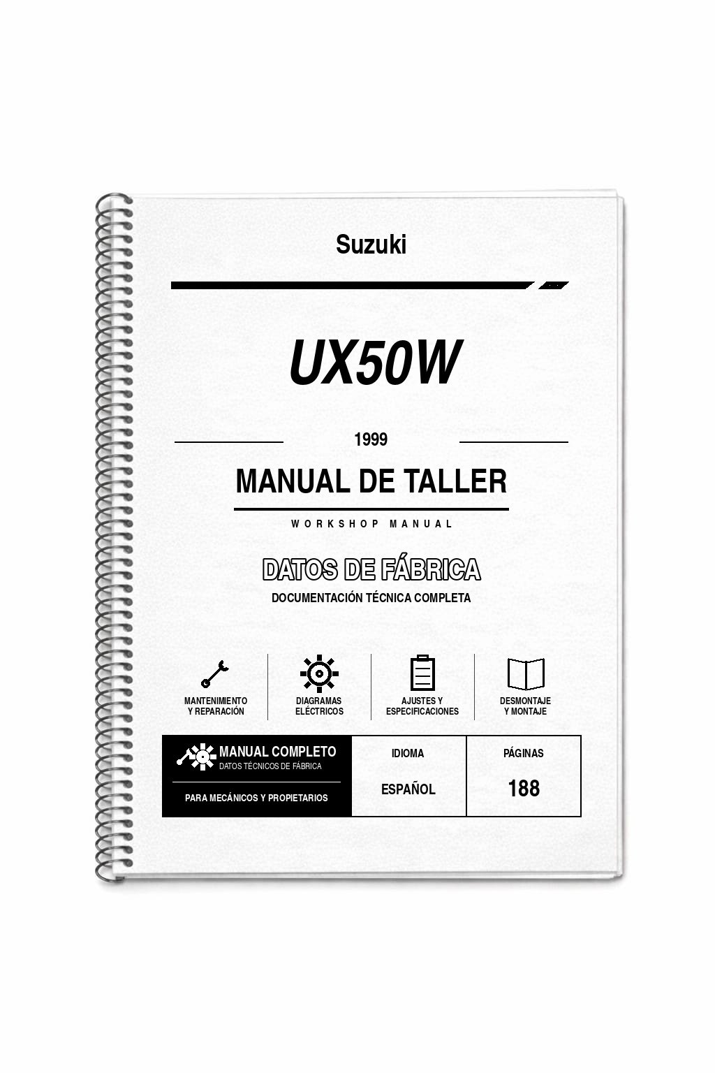 Portada de Manual de Taller Suzuki UX50W (1999)
