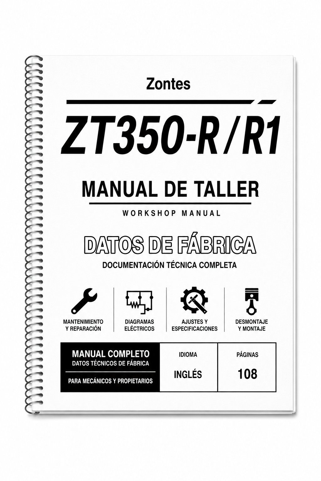 Portada de Manual de Taller Zontes ZT350-R / R1