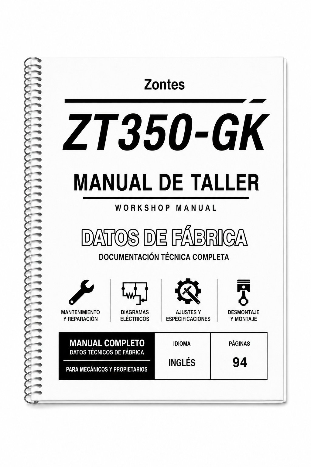 Portada de Manual de Taller Zontes ZT350-GK