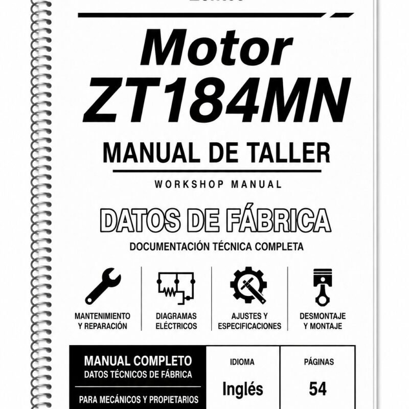 Portada de Manual de Taller Zontes Motor ZT184MN