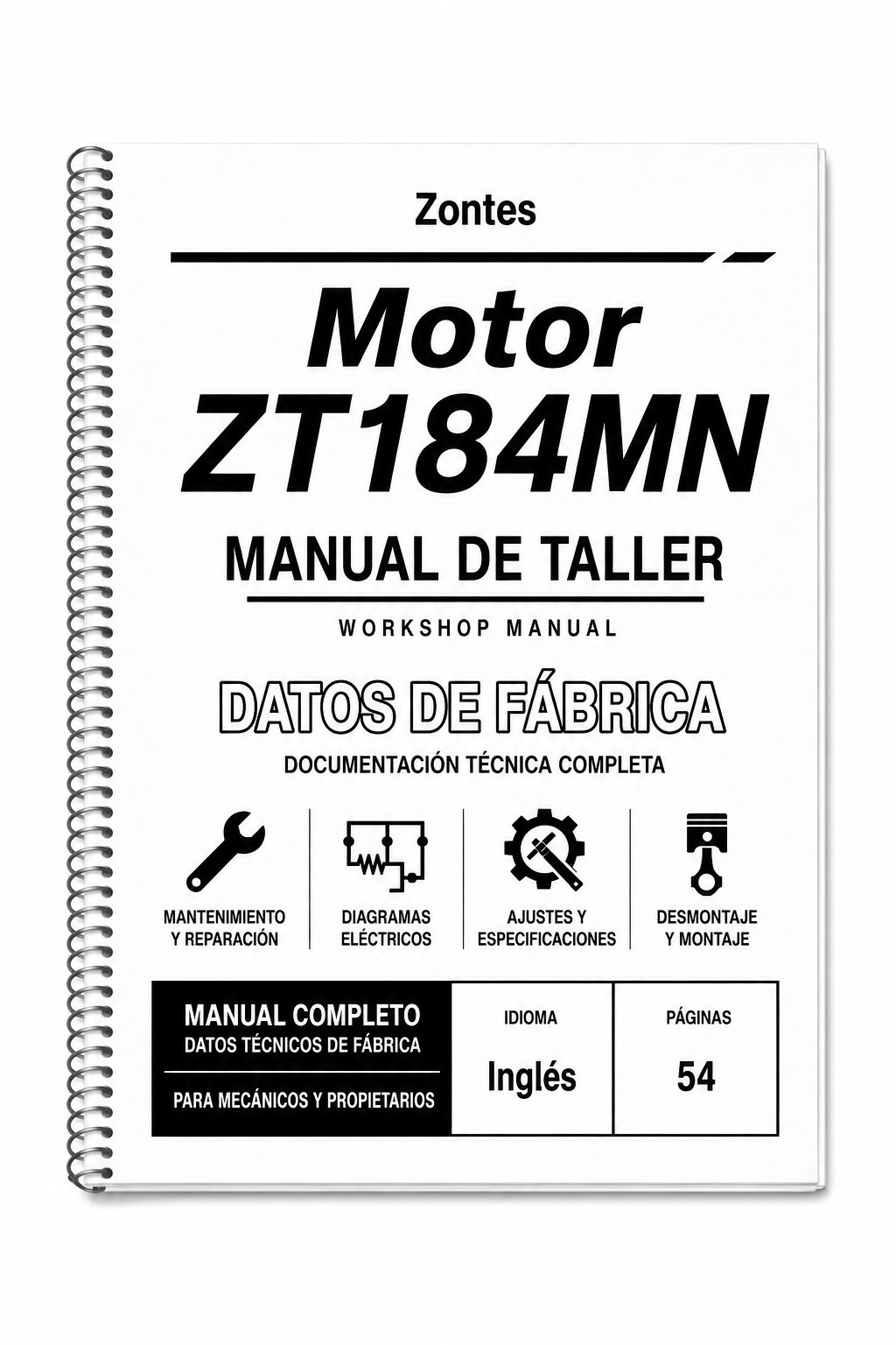 Portada de Manual de Taller Zontes Motor ZT184MN