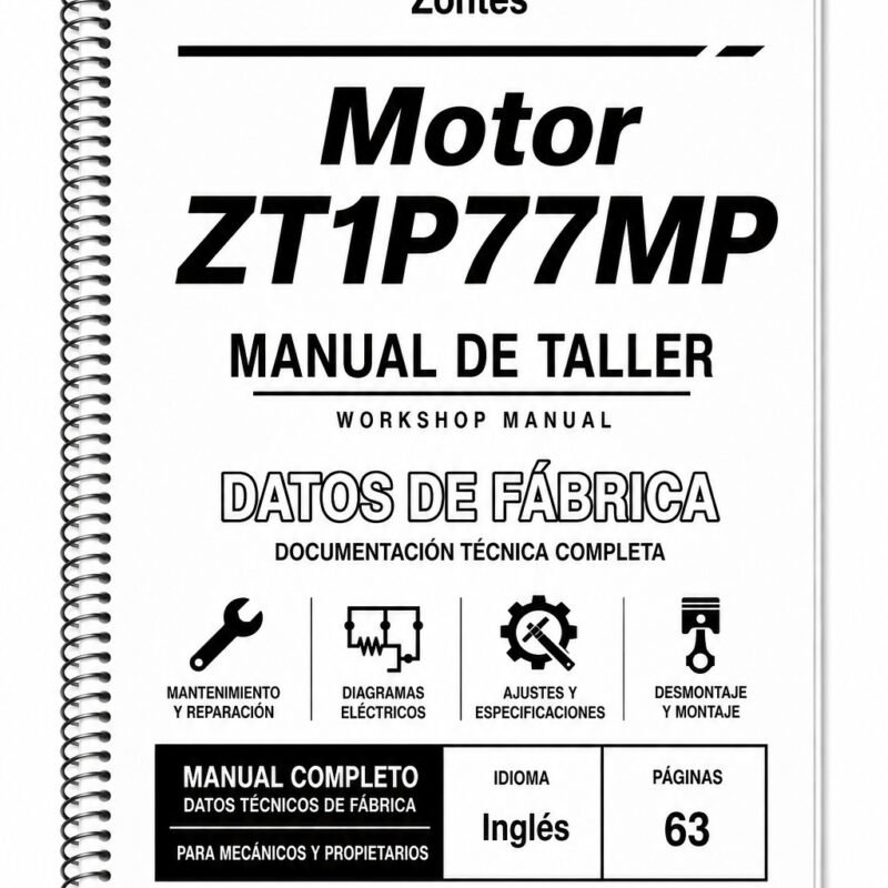 Portada de Manual de Taller Zontes Motor ZT1P77MP