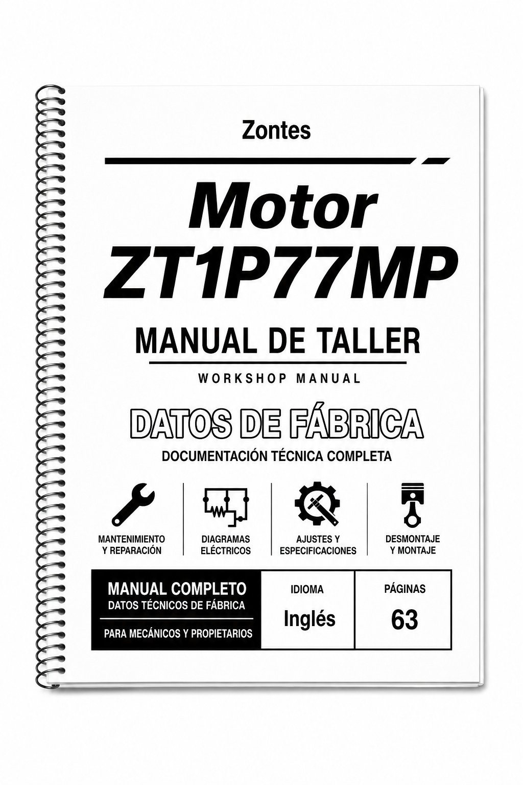 Portada de Manual de Taller Zontes Motor ZT1P77MP
