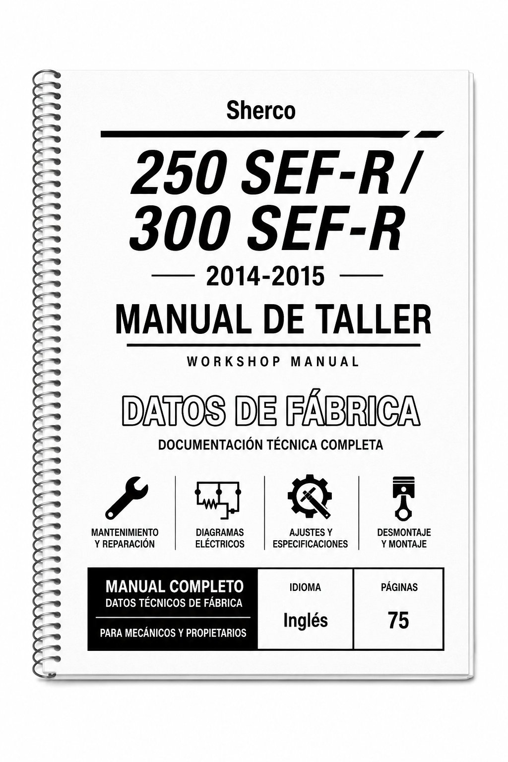 Portada de Manual de Taller Sherco 250 SEF-R / 300 SEF-R (2014-2015)
