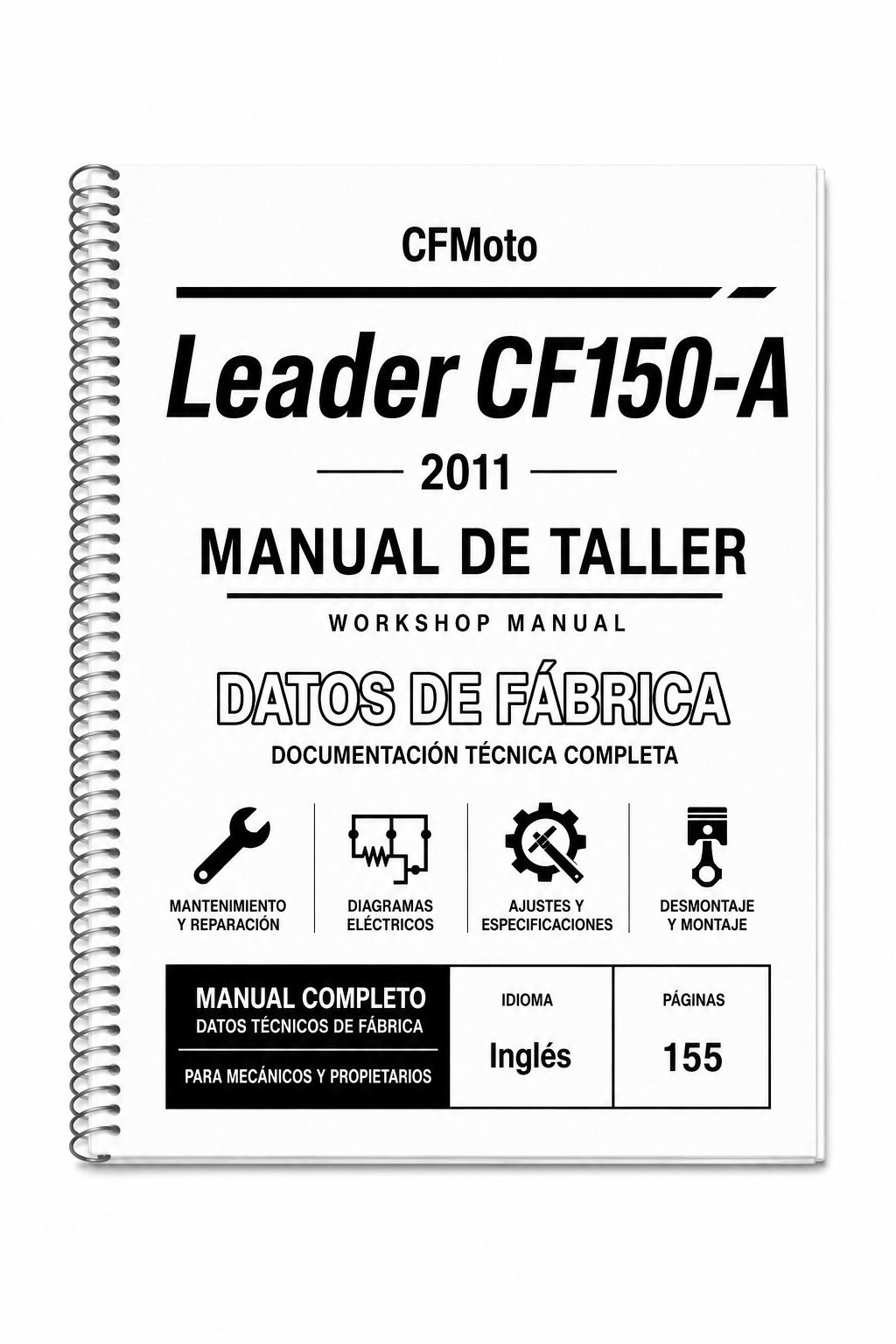 Portada de Manual de Taller CFMoto Leader CF150-A (2011)