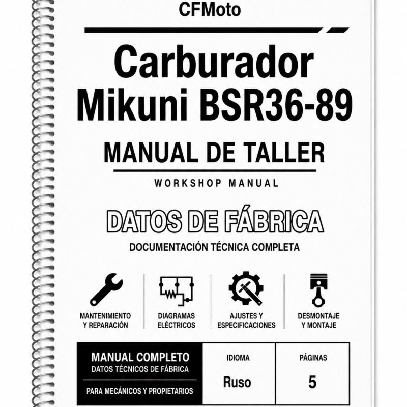 Portada de Manual de Taller CFMoto Carburador Mikuni BSR36-89