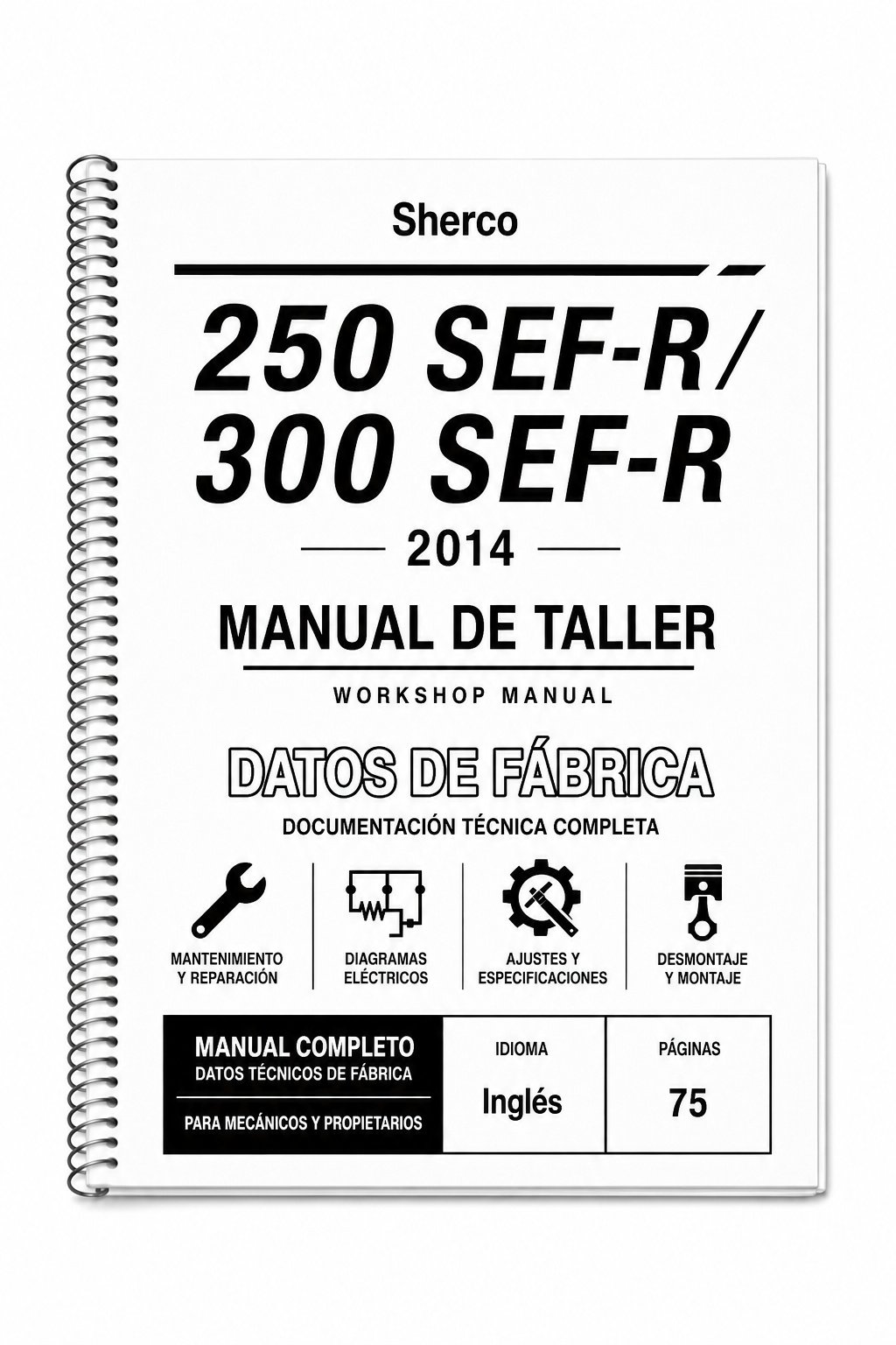 Portada de Manual de Taller Sherco 250 SEF-R / 300 SEF-R (2014) (Inglés)