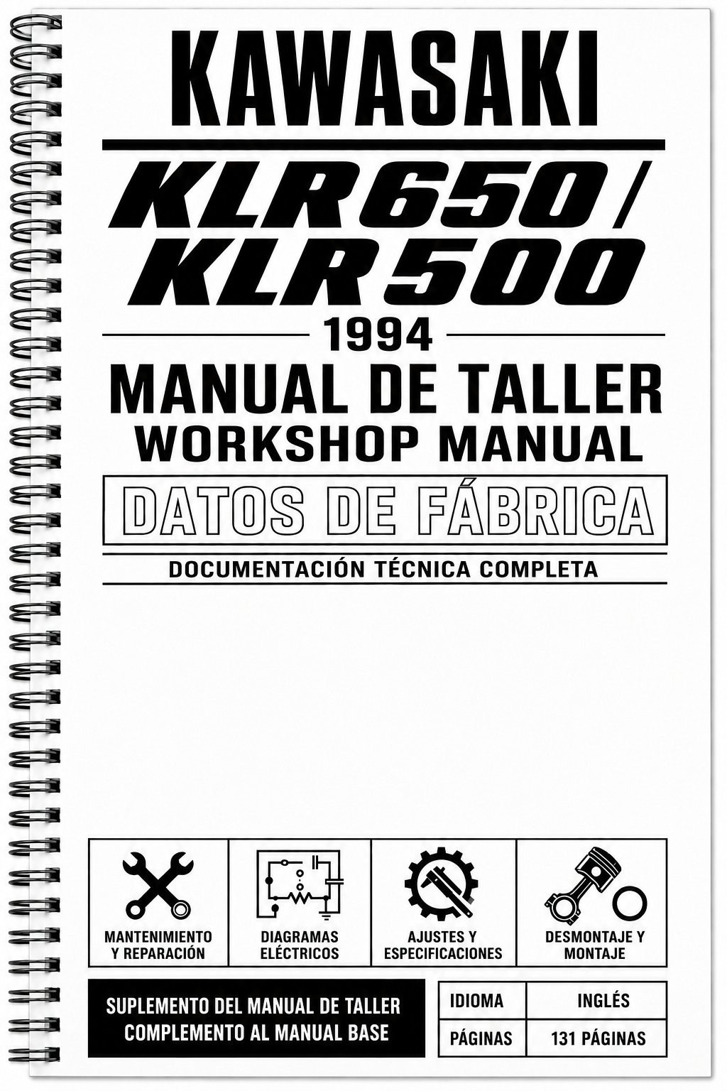 Manual de Taller Kawasaki KLR650 / KLR500 (1994) (Inglés) – Suplemento