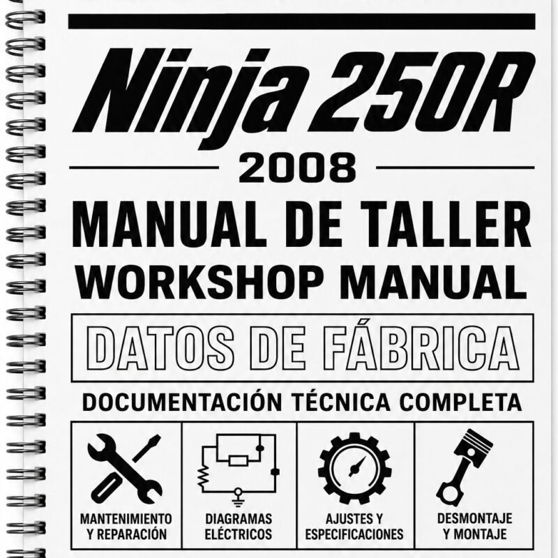 Manual de Taller Kawasaki Ninja 250R (2008) (Inglés)