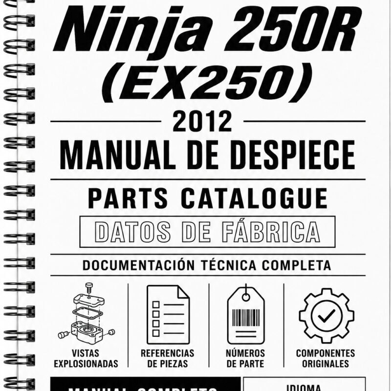 Manual de Despiece Kawasaki Ninja 250R (EX250) (2012) (Inglés)