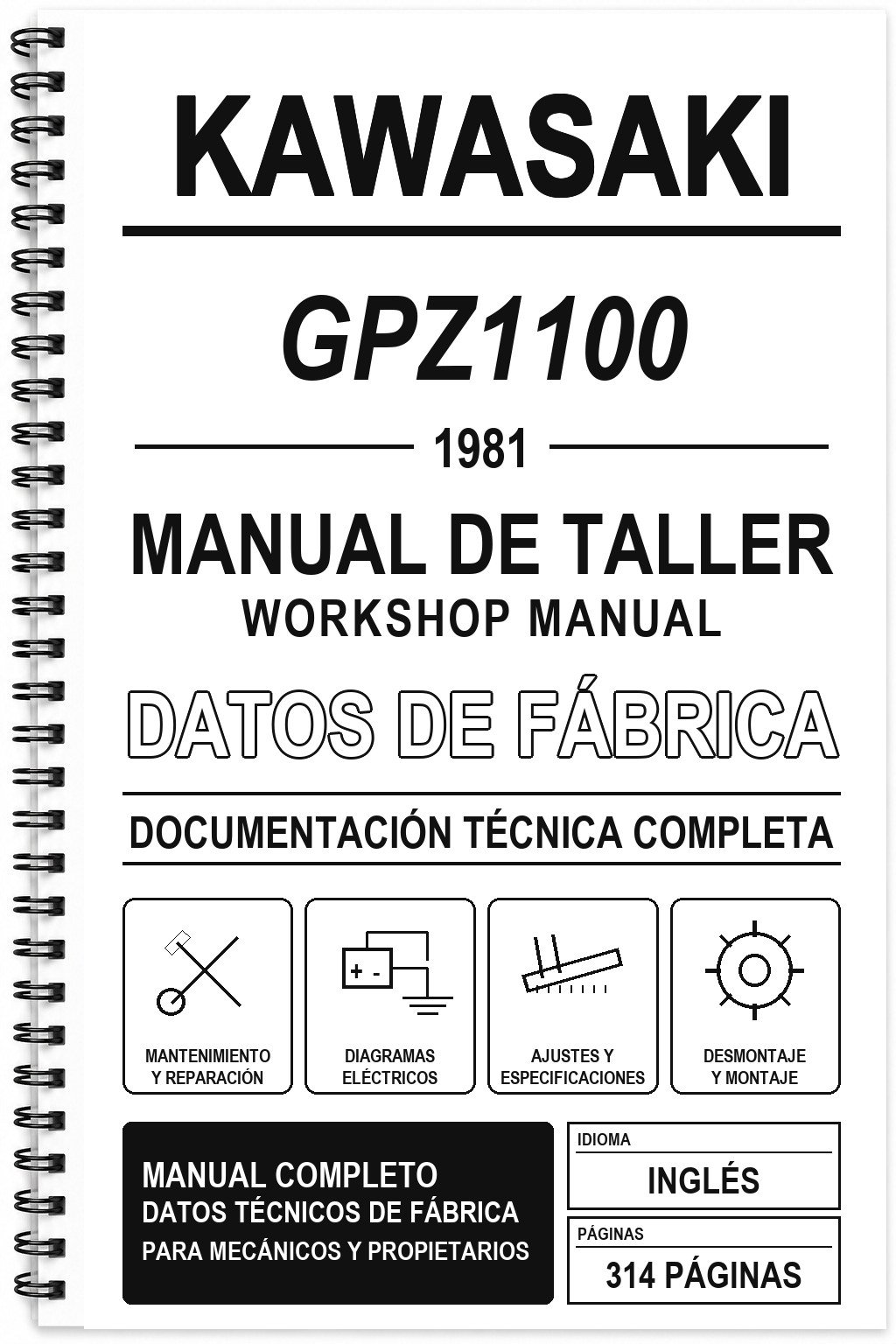 Manual de Taller Kawasaki GPZ1100 (1981) (Inglés)
