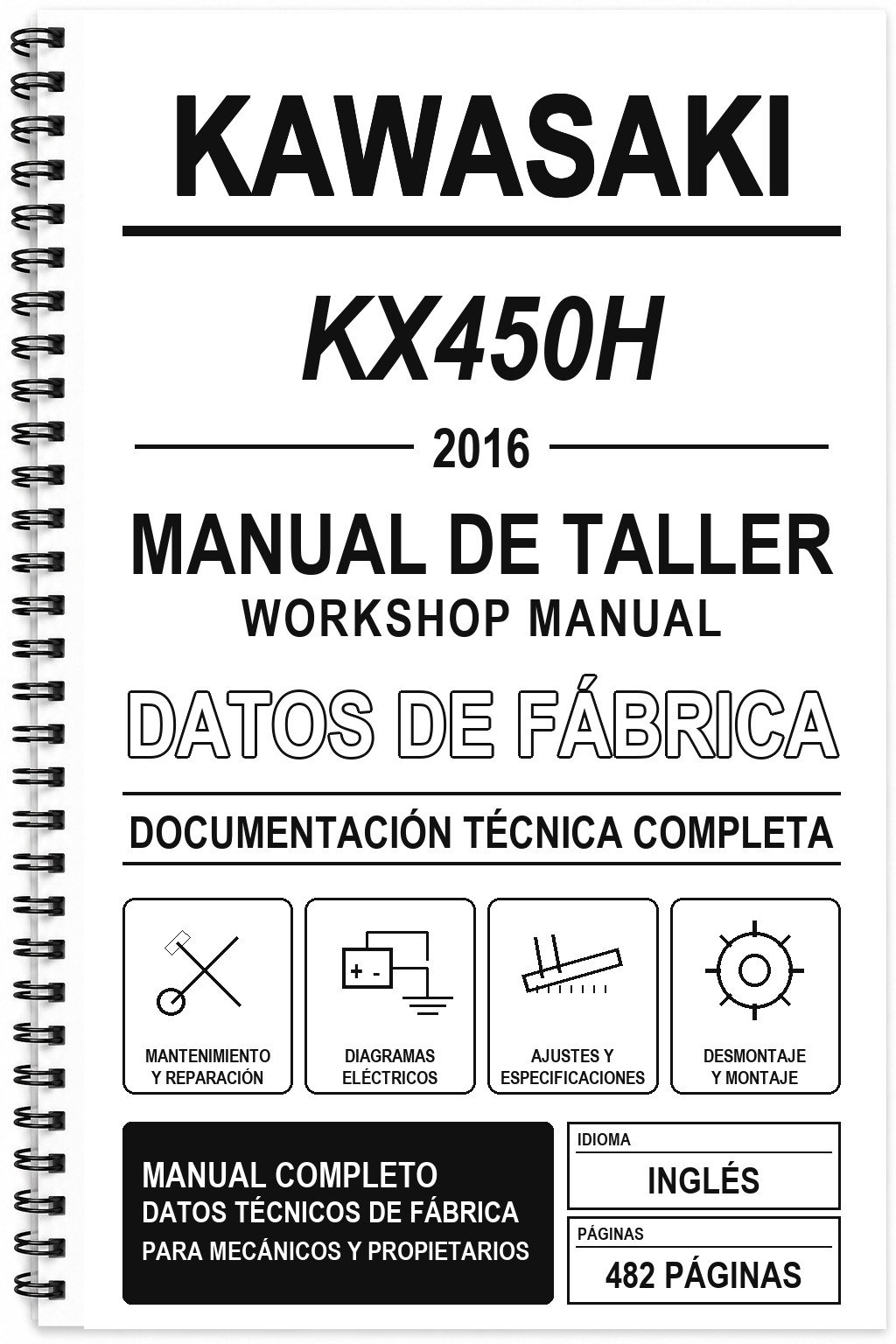 Manual de Taller Kawasaki KX450H (2016) (Inglés)