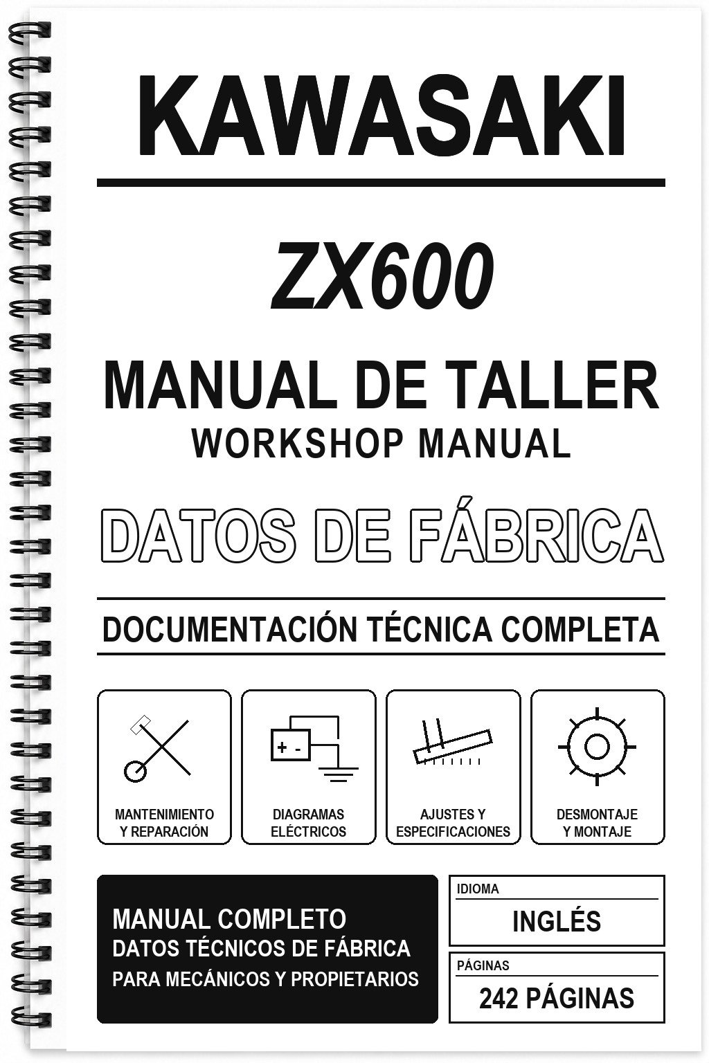 Manual de Taller Kawasaki ZX600 (Inglés)