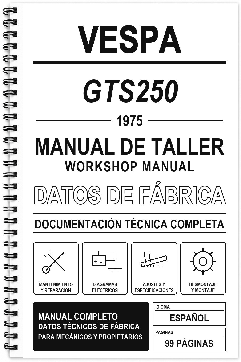 Manual de Taller Vespa GTS250 (1975)