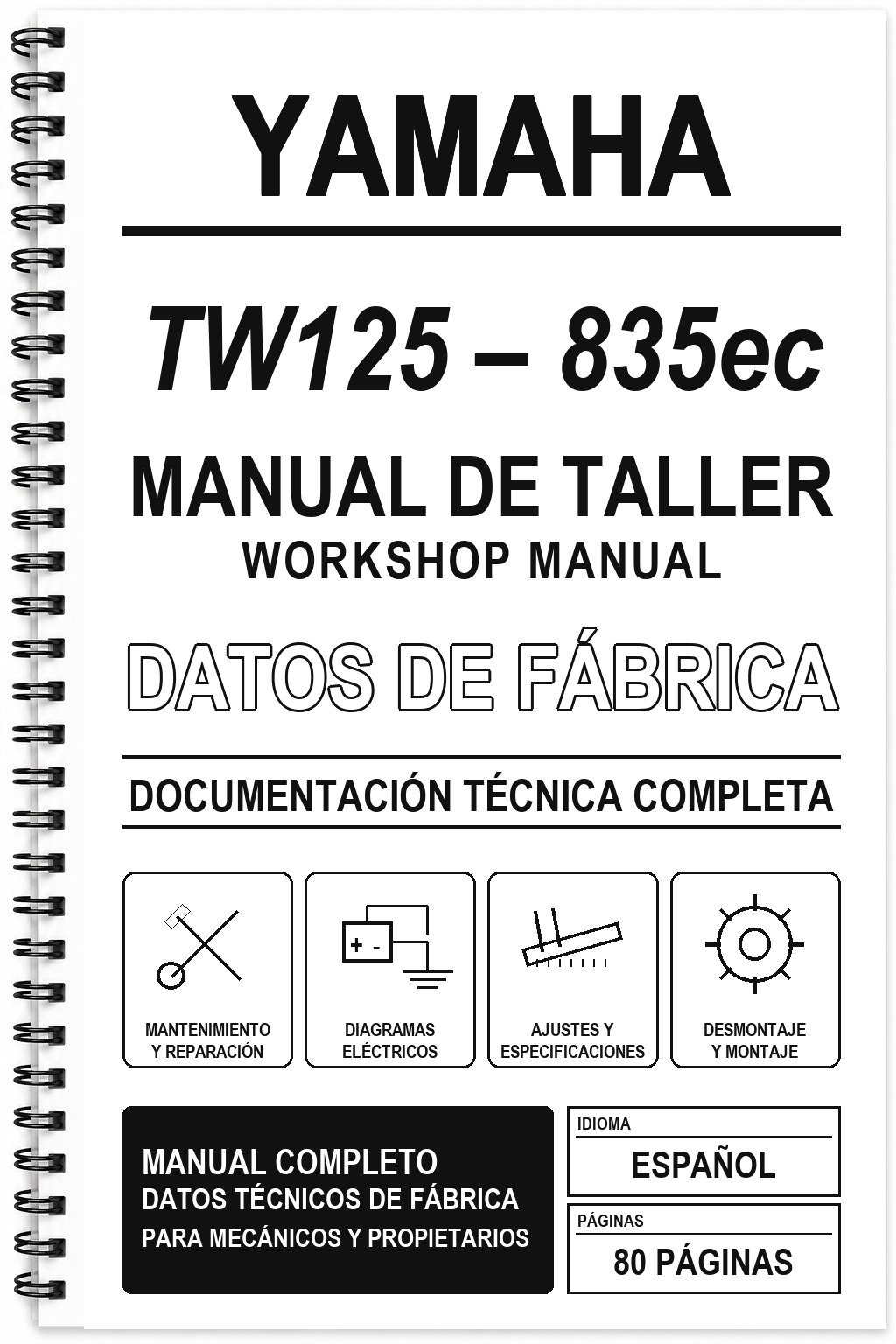 Manual de Taller Yamaha TW125 – 835ec