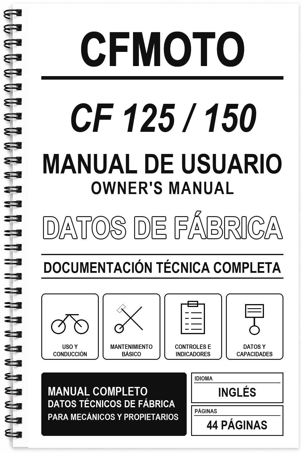 Manual de Usuario CFMoto CF 125 / 150 (Inglés)