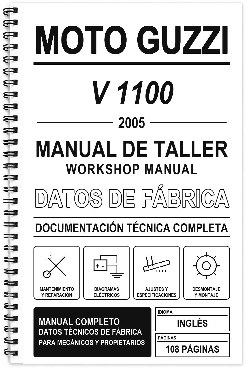 Manual de Taller Moto Guzzi V 1100 (2005) (Inglés)
