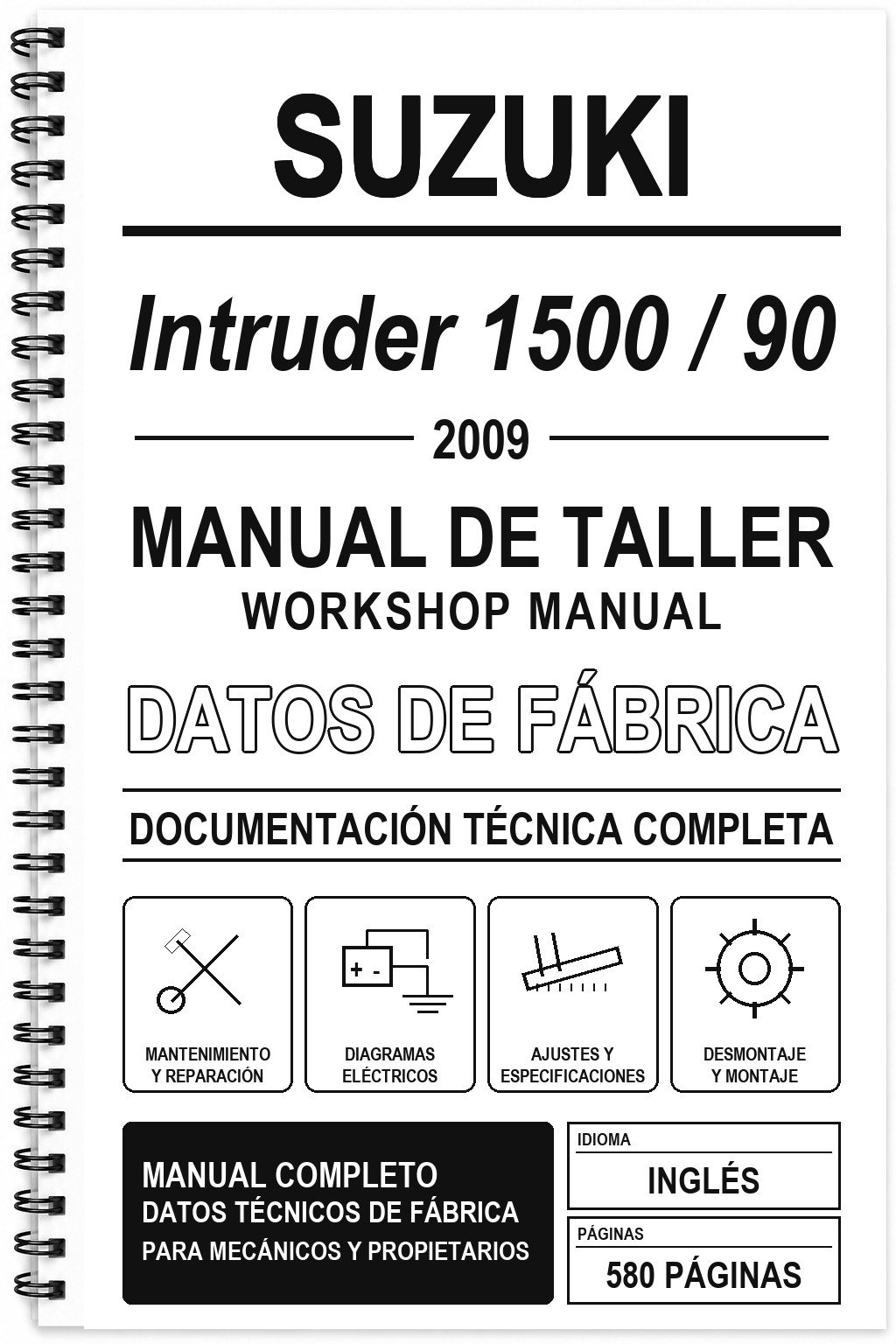 Manual de Taller Suzuki Intruder 1500 / 90 (2009) (Inglés)