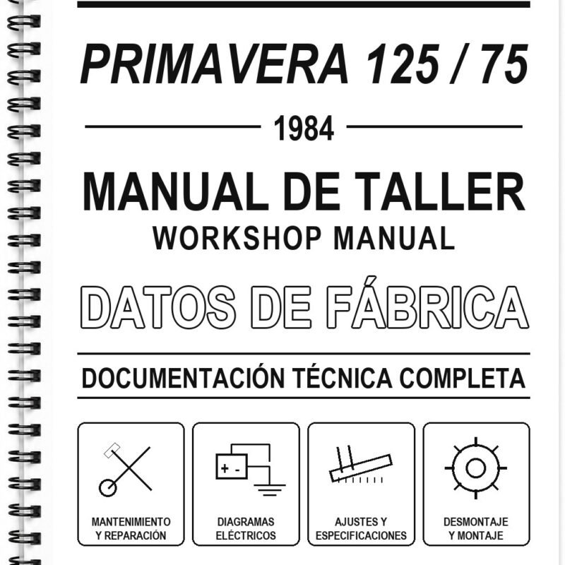 Manual de Taller Vespa PRIMAVERA 125 / 75 (1984)