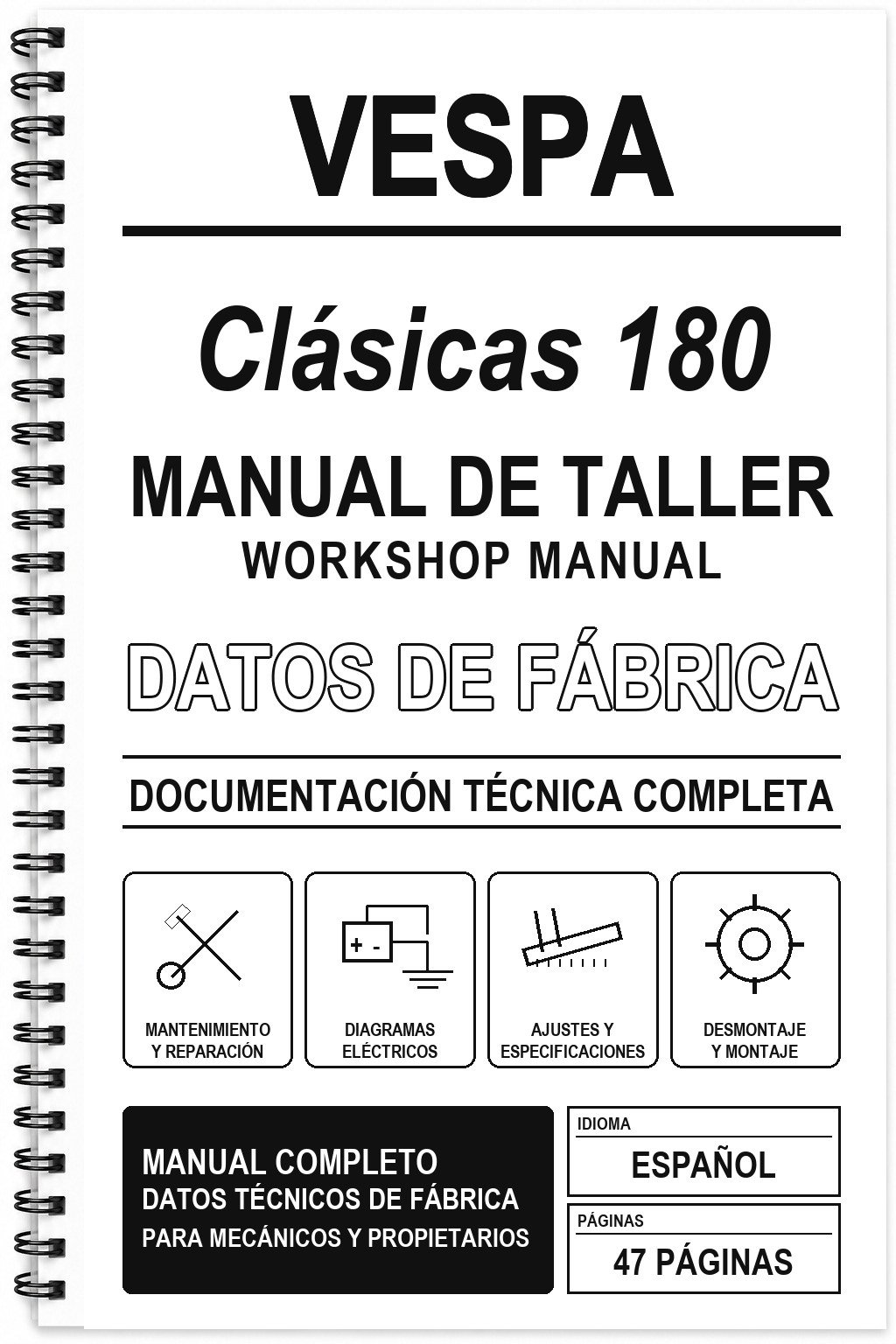Manual de Taller Vespa Clásicas 180